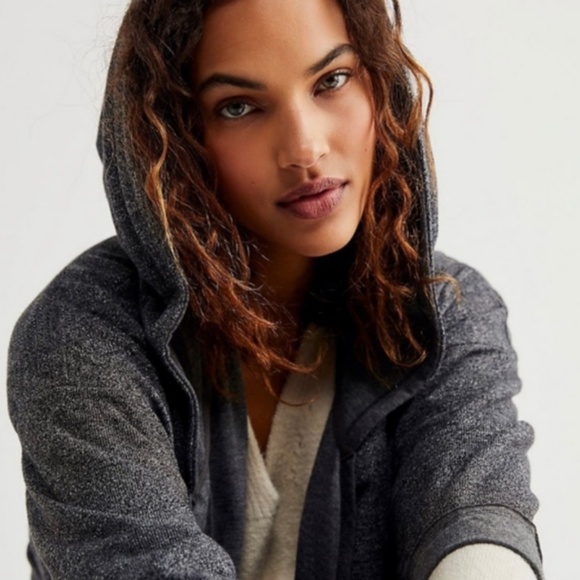 NWT Free People FP Beach Gray Jet Set Cardi Long Hooded Duster - Picture 4 of 15